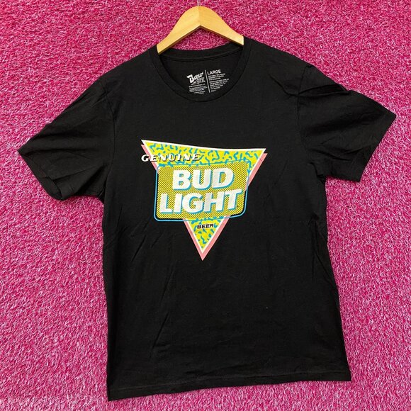 Brew City Beer Gear Genuine Bud Light Beer Retro Style T-Shirt Large - Picture 3 of 4